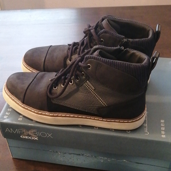 Geox U Mattias B Abx  Mens Black Leather Ankle Boots - Picture 8 of 15